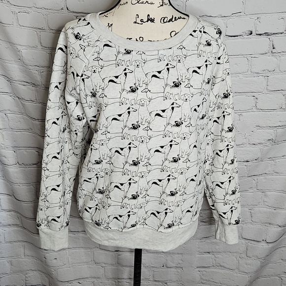L.A. Soul Tops - L.A. Soul Allover Dog Print Sweatshirt Size Large